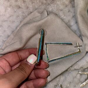 Kendra Scott blue opal Easton earrings